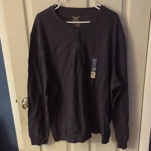 Dark Gray Long Sleeve Henley Shirt